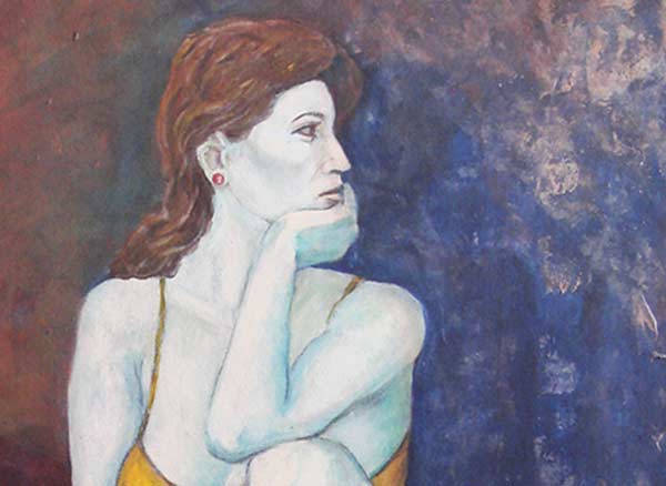Beatriz Luna - Vestido Amarillo. Acrílico s/tela. 115 x 103 cm. 2007.