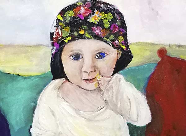 Beatriz Luna - Selvita y el sombrero. Acrílico s/tela. 40 x 50 cm. 2019